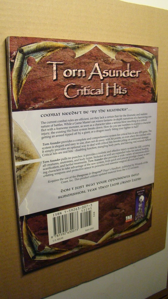 TORN ASUNDER CRITICLE HITS *NICE COPY* DUNGEONS DRAGONS