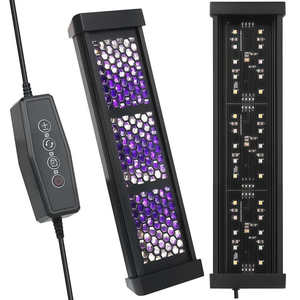 Dimmable UVB Light for Reptiles, 3 Modes Lighting, Adjustable 4, 8, 12 Hour C...