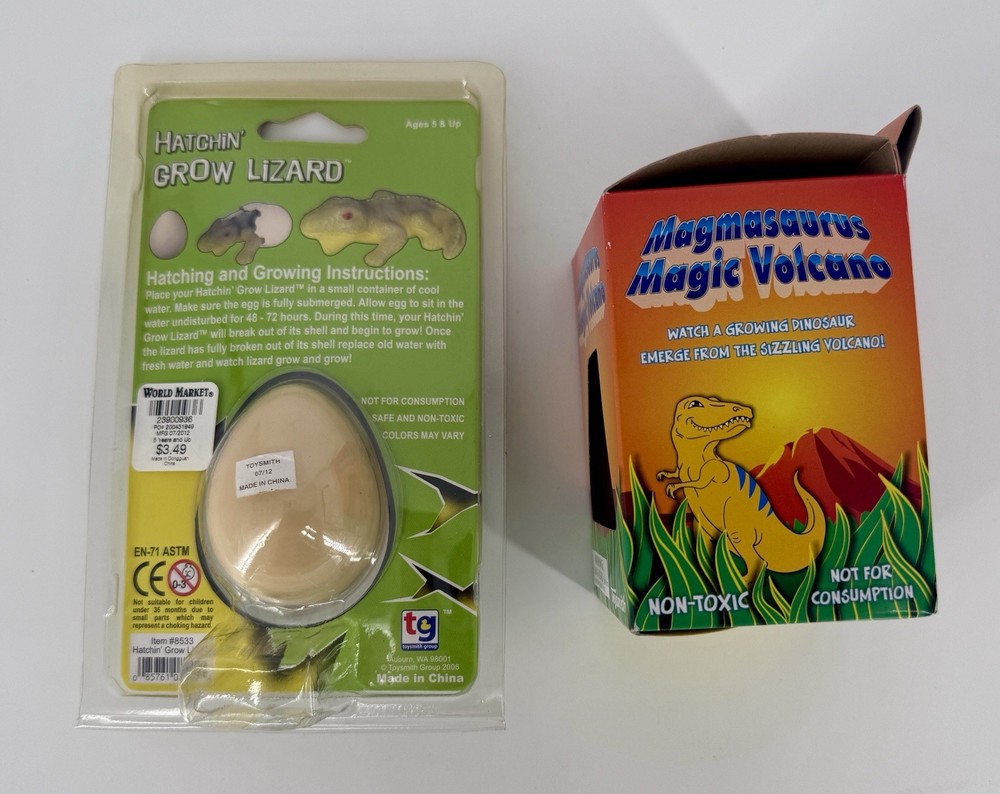 Toysmith Hatchin’ Grow Lizard & Magmasaurus Magic Volcano Bundle