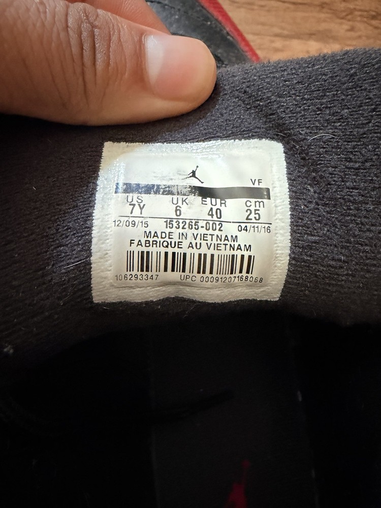 Size 7 (GS) Jordan 12 Retro 2016 Mid Flu Game