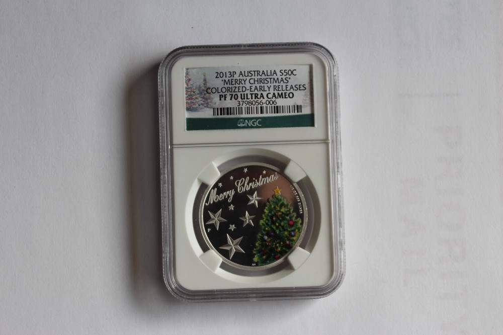 2013 AUSTRALIA 50 CENT SILVER PROOF COIN CHRISTMAS
