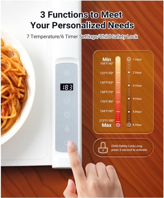 42” x 16” Extra Large Food Warming Mat – Adjustable Temp 🔥🍽️