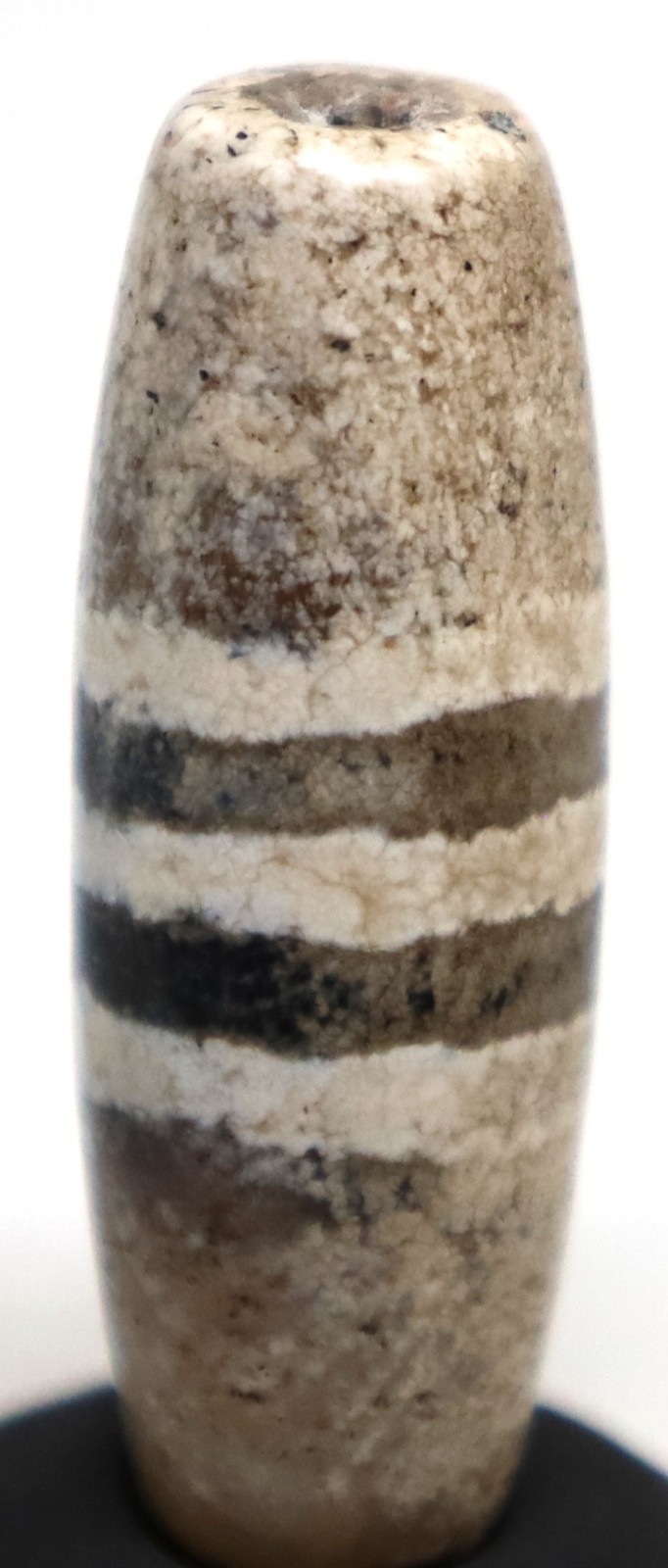 Ancient Himalayan Indo Tibetan Natural Agate Dzi Bead With 3 Stripes Amulet