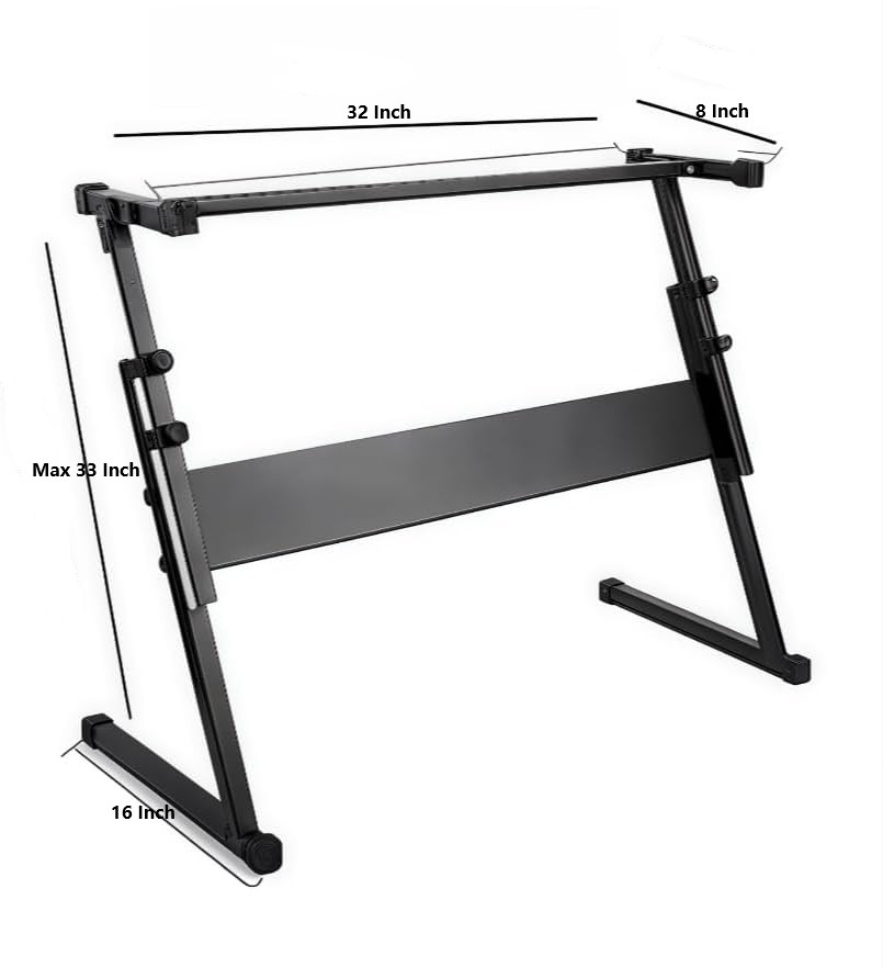 Adjustable Sturdy Z-Stand Electronic Keyboard Stand Compatible for 61~88 Keys