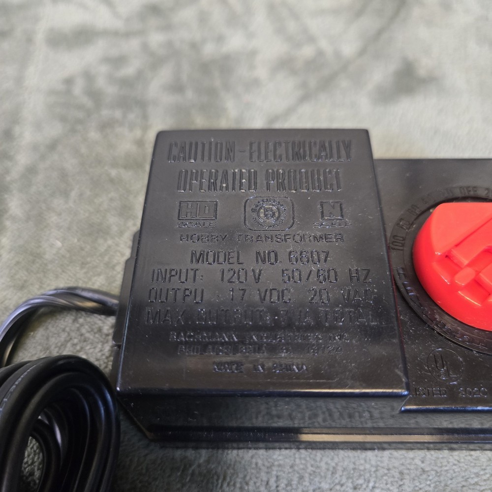 Bachmann Model 6607 Hobby Transformer Train Control Power Supply HO N Scale