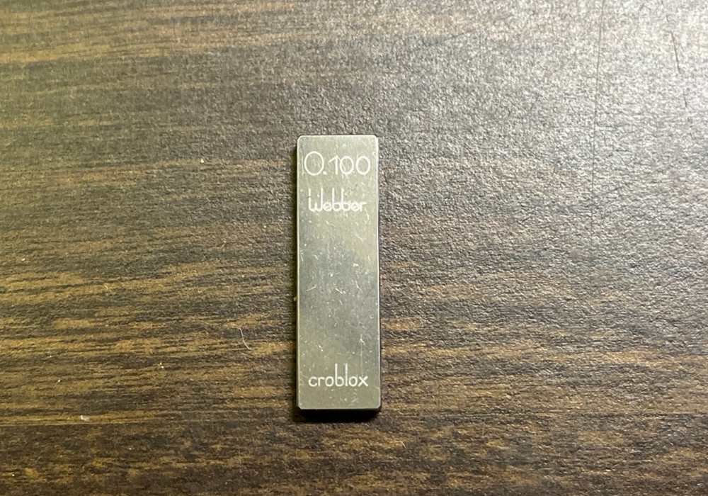 .100" Starrett-Webber Gage Block with certification