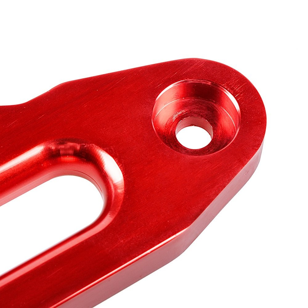 Red CNC 10" Aluminum Hawse Fairlead for Synthetic Winch Rope 8000LBS - 15000LBS