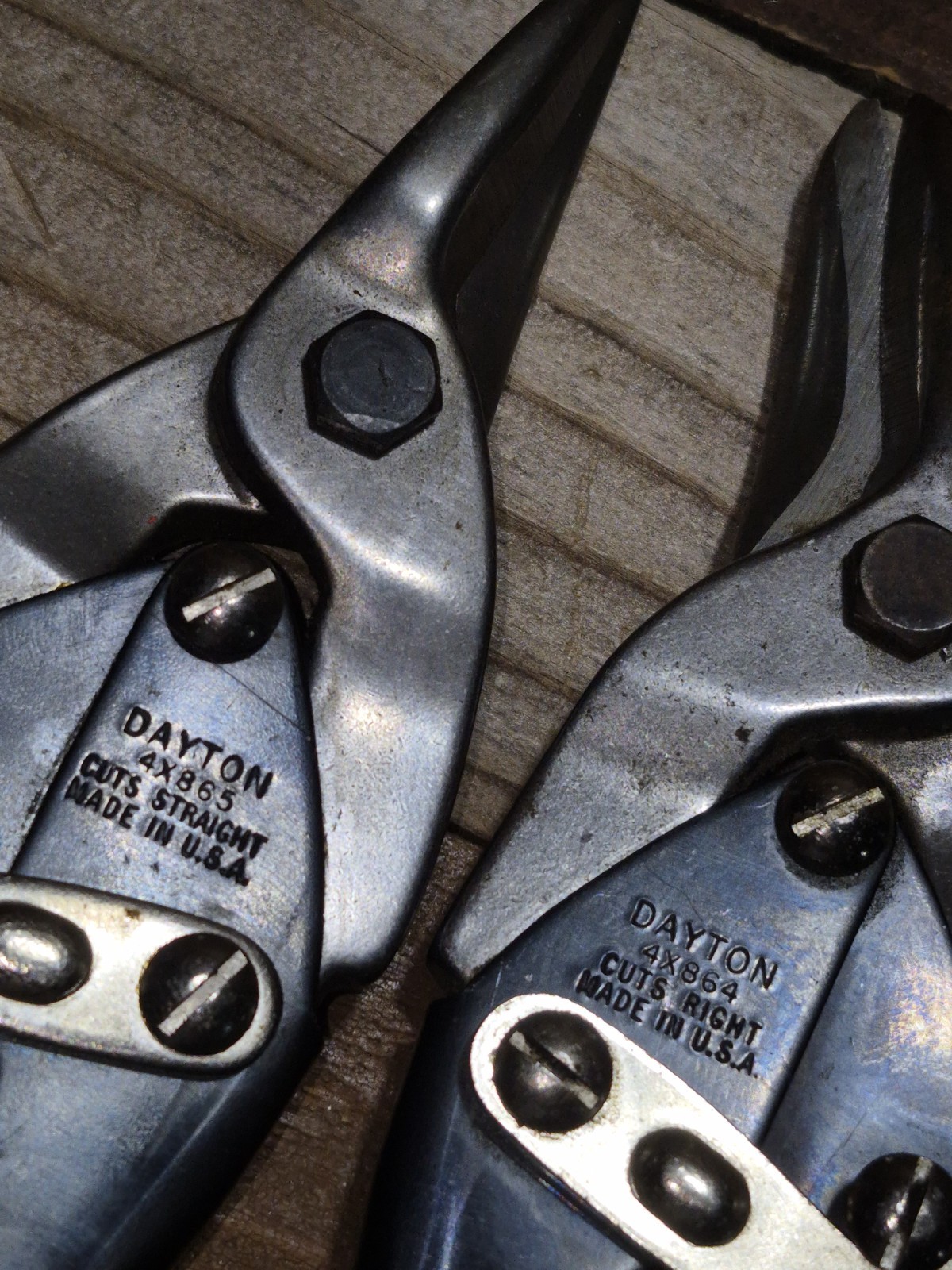 2 DAYTON Tin Snip Straight & Right Cut Aviation Sheet Metal Made U.S.A. Sharp