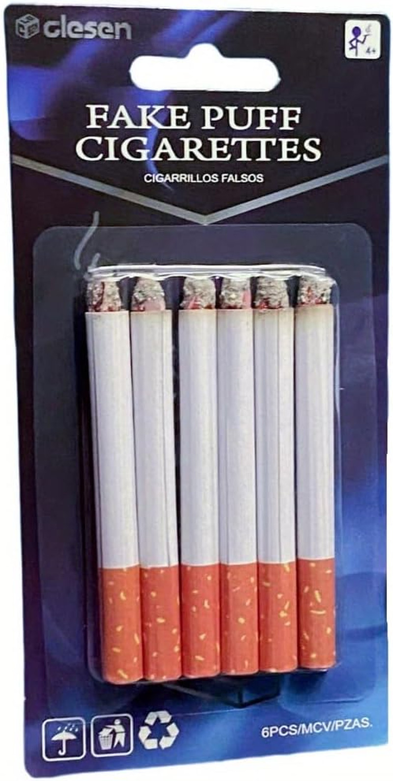Fake Cigarettes,3.25 Inch Fake Puff Cigarettes(Pack of 6), Faux Cigs with a Real