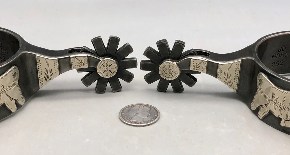 J.D. Moss Bull Theme Double Mounted Spurs