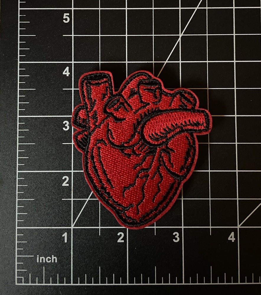 Human Heart Embroidered Tactical Patch Hook Loop Medic Nurse Surgeon EMT Doc