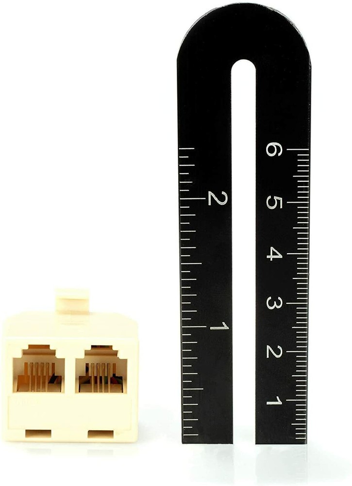 Duplex Modular Phone Wall Jack Adapter (IVORY) RJ11 - Splitter | One Pack