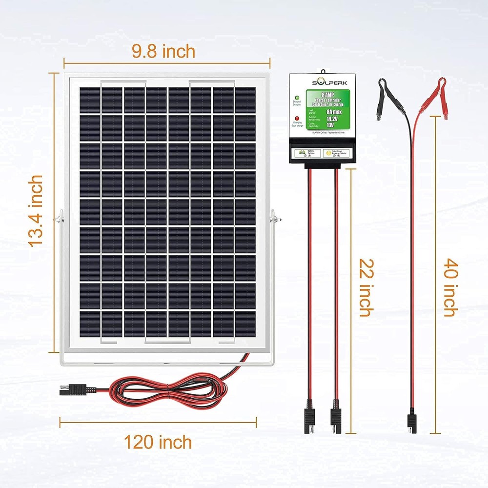 10W Solar Panel 12V Solar Panel Charger 8A Controller Suitable for Automotive