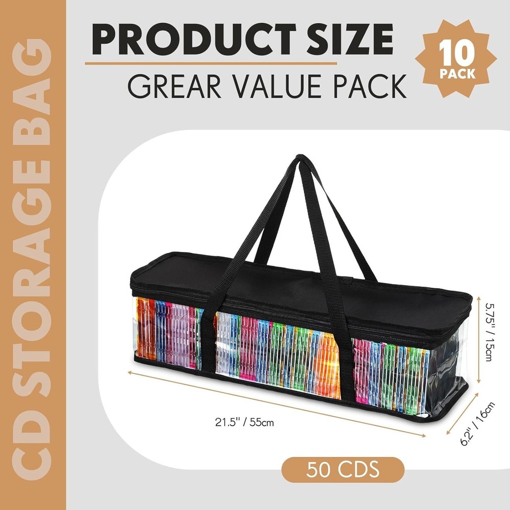 10 CD Storage Rack Box Holder Disk Case Media Display Space Store Organizer