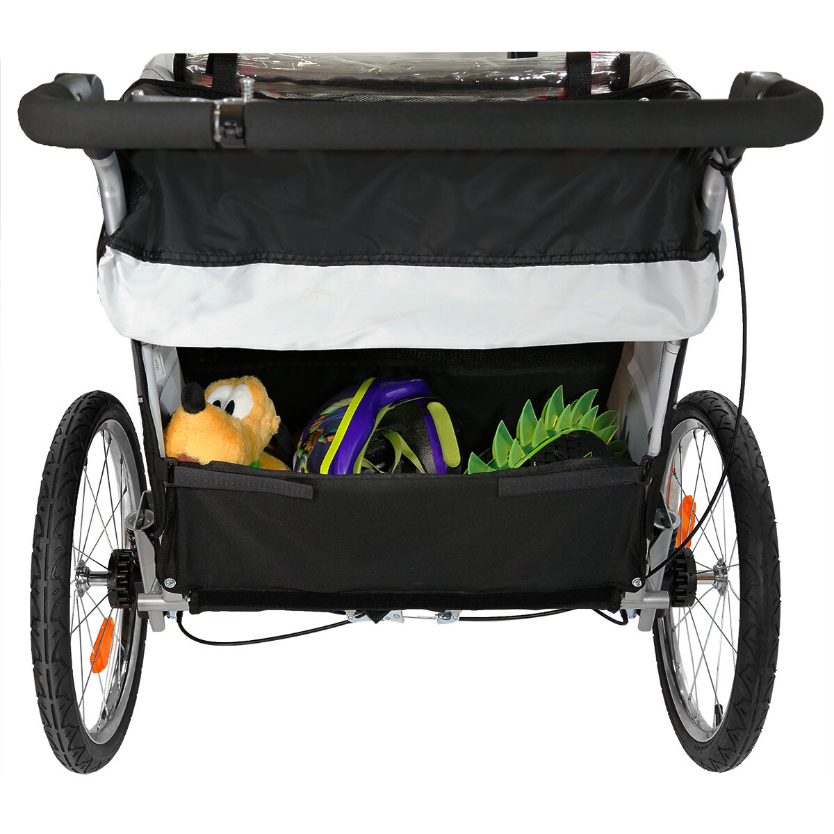 ClevrPlus Deluxe 3-in-1 Double Seat Bike Trailer Stroller Jogger for Kids, Green