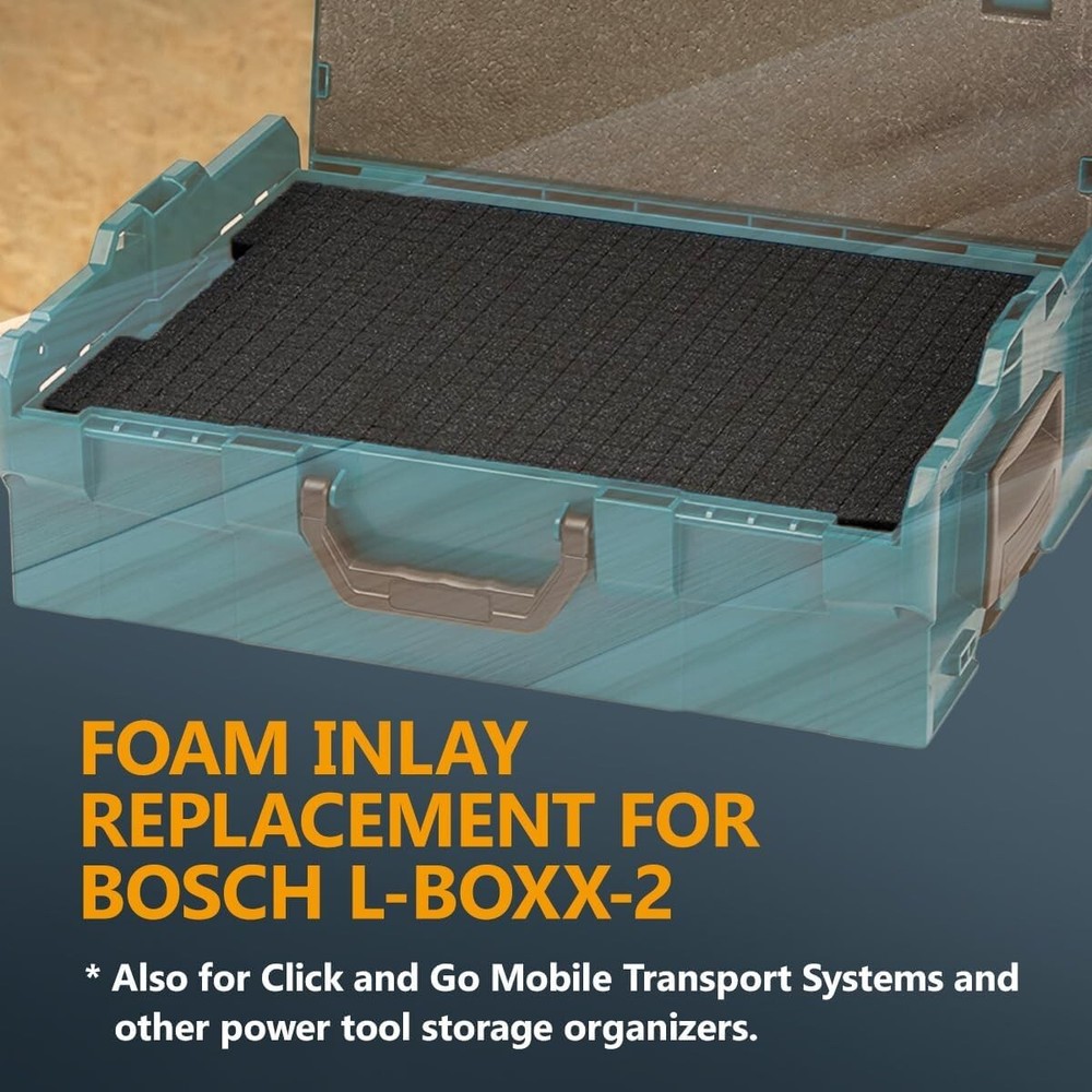 POWERTEC Pre-Cut Foam Insert ?V 100% Customizable Inlay Material, 2PK