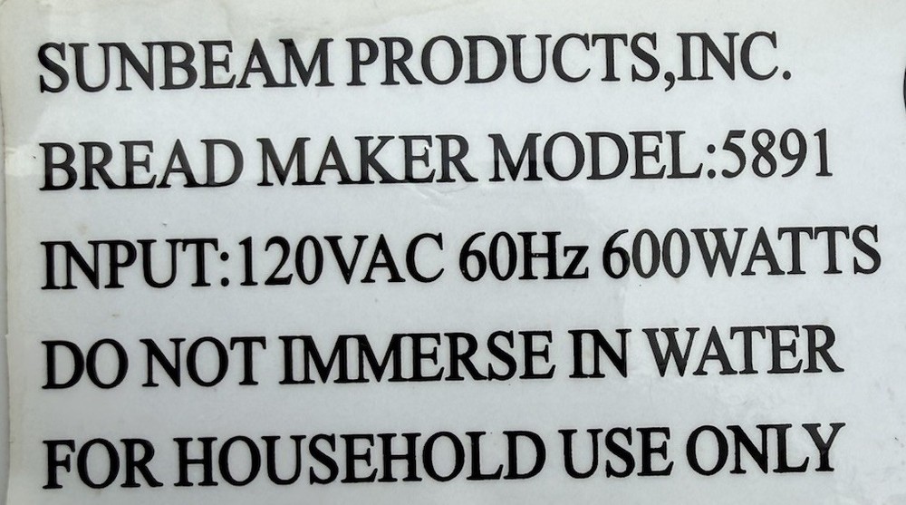 Large Gear Wheel for Sunbeam Bread Maker Machine Model 5891 only