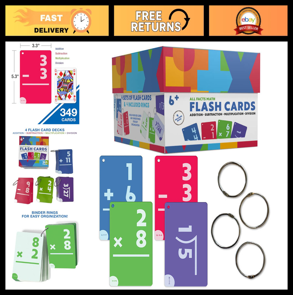Math Flash Cards for Kids - Fun Learning Tool, Addition, Subtraction & More!