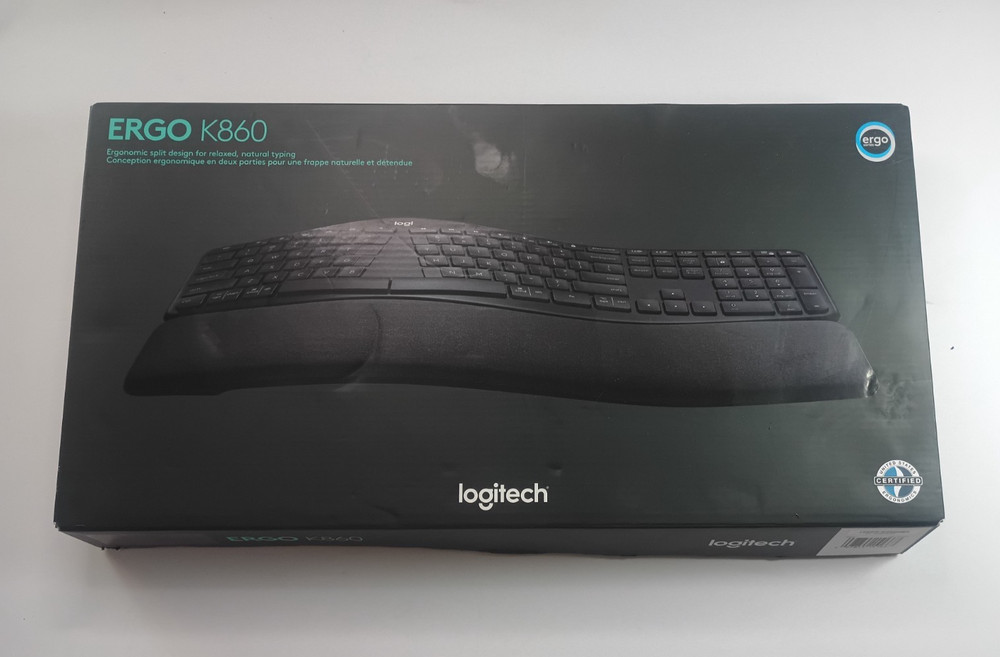 Logitech Ergo K860 Wireless Ergonomic Keyboard / Split Keyboard + Dongle / Box