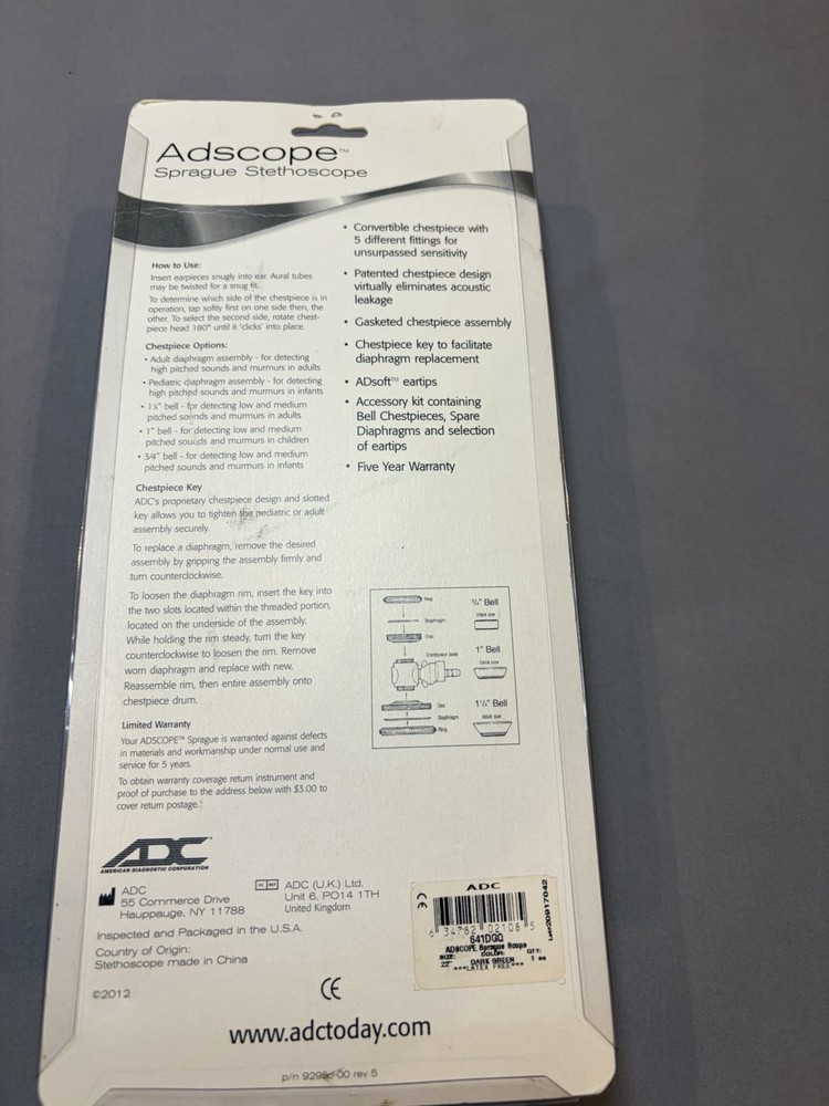 Adscope Model 641 Sprague Stethoscope 641BDQ