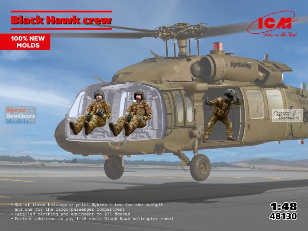 ICM48130 1:48 ICM UH-60 Blackhawk Crew Figure Set