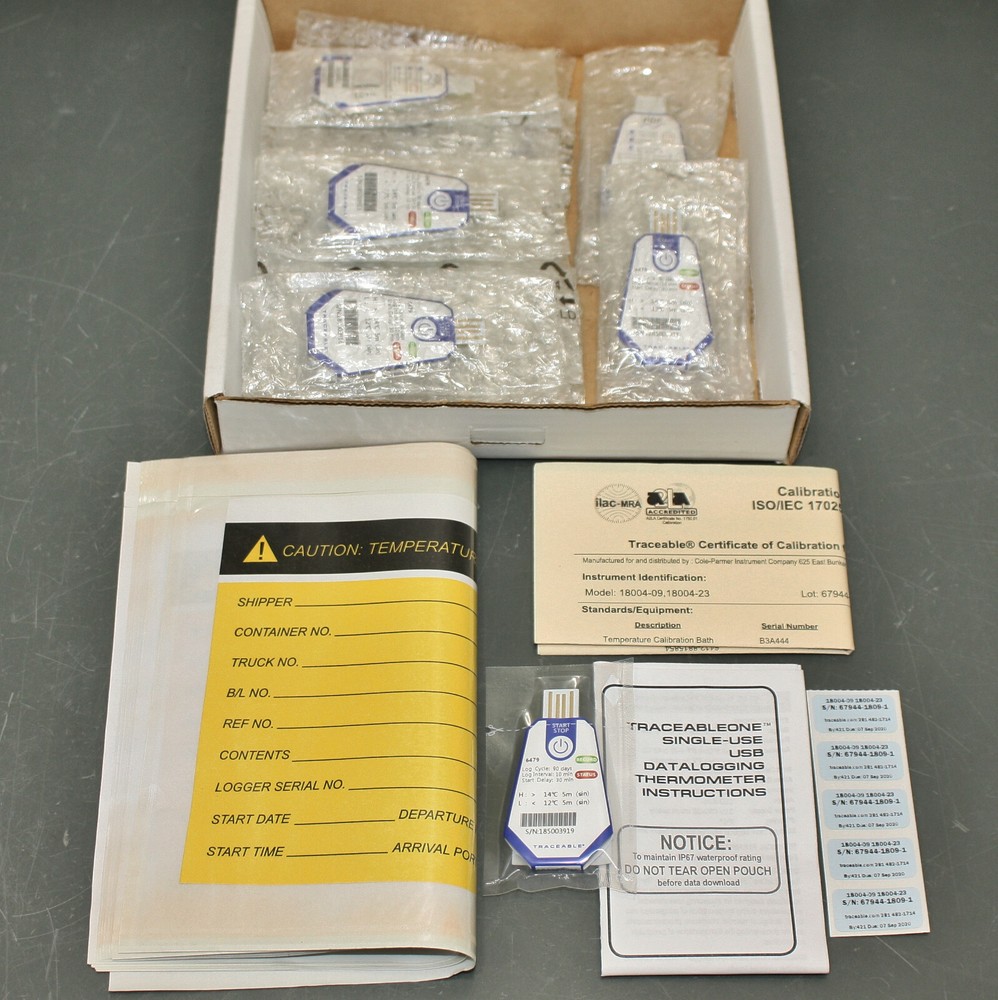 Traceable USB Temp Data Logger 6479, Single Use Thermometer, 14° C, 12° C