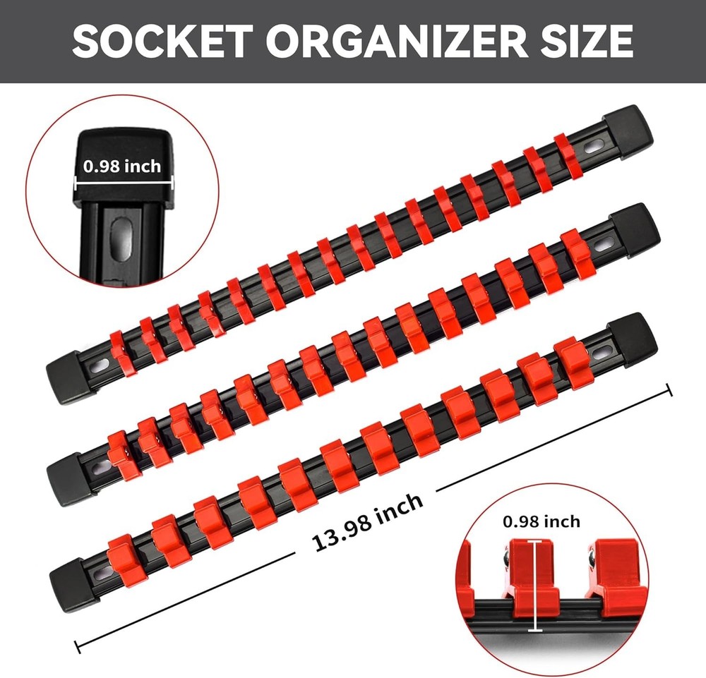 Durable 18-Piece Socket Storage Solution