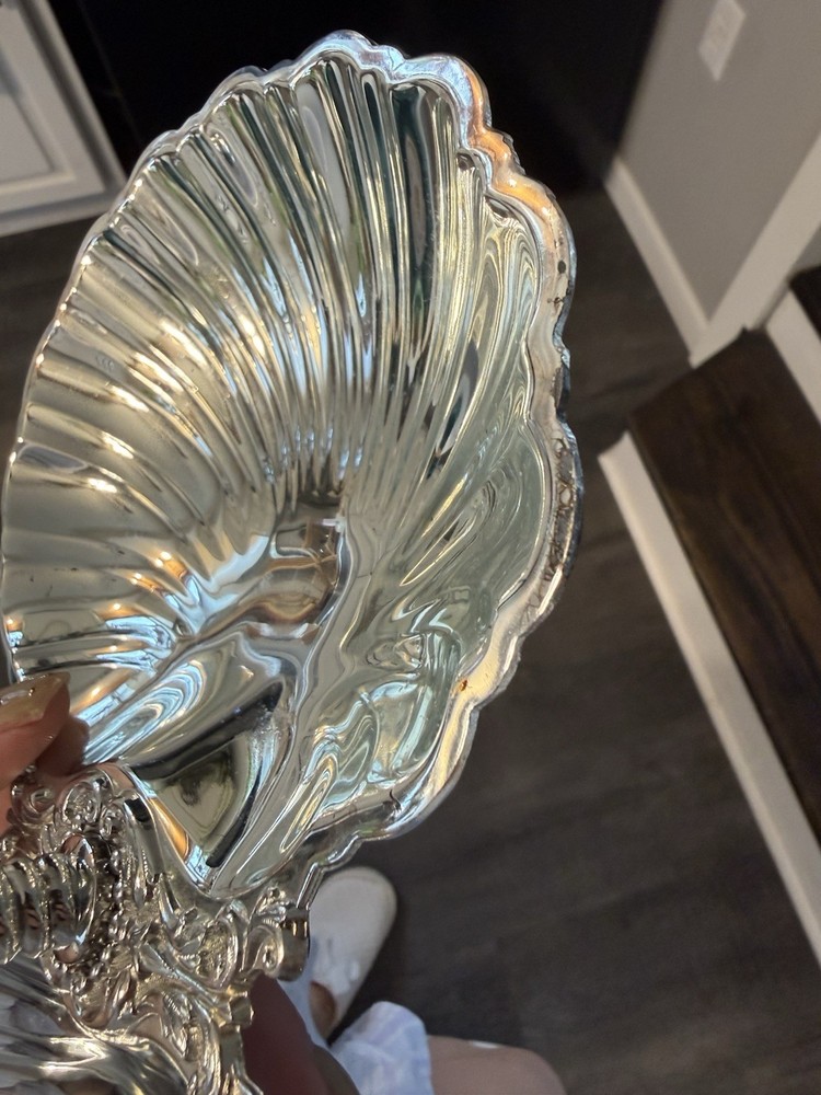 F.B. Rogers Silver Company Double Shell Bonbon Dish Silver Plated