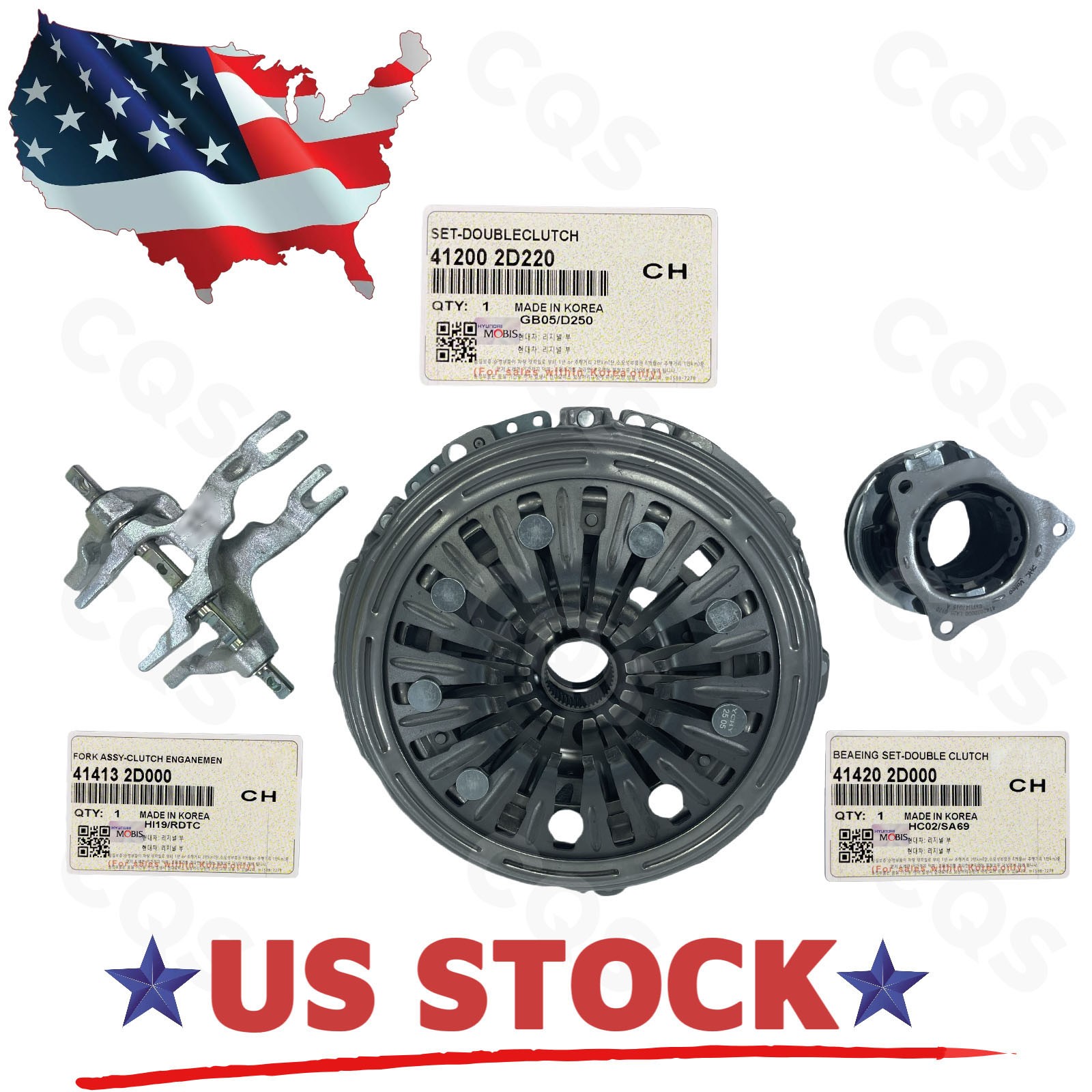 NEW 3pcs 412002D220 for Hyundai Kia Double Clutch Actuator + Bearing + Fork Set