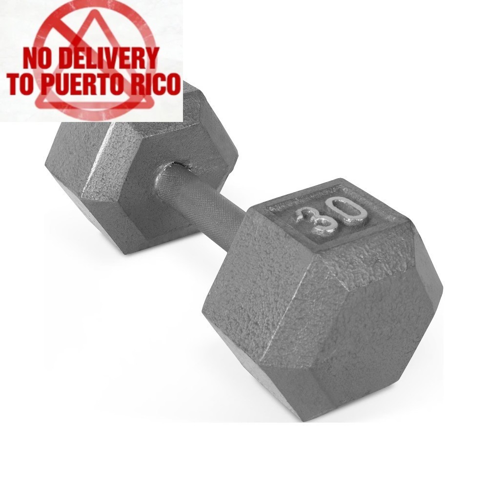 30lb Cast Iron Hex Dumbbell, Single