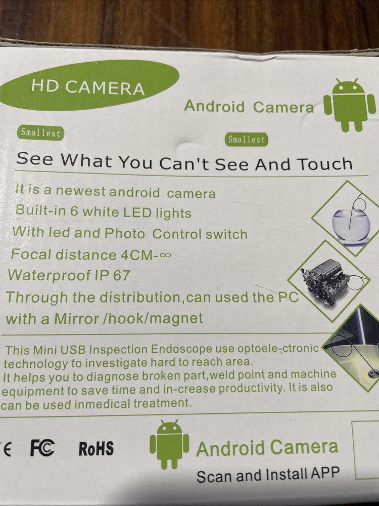 USB Endoscope Camera 6 LED Borescope Inspection Camera Android Pc Waterproof 5M