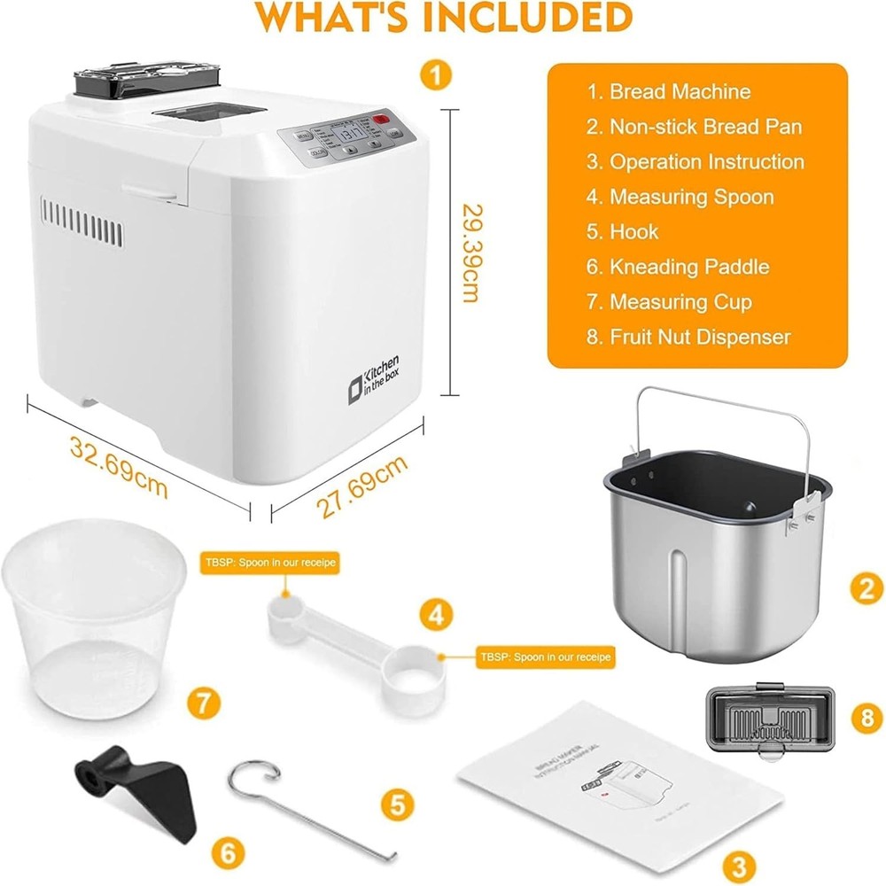 Bread Machine 2LB 12-IN-1 Automatic Compact Dough kitchen in the box