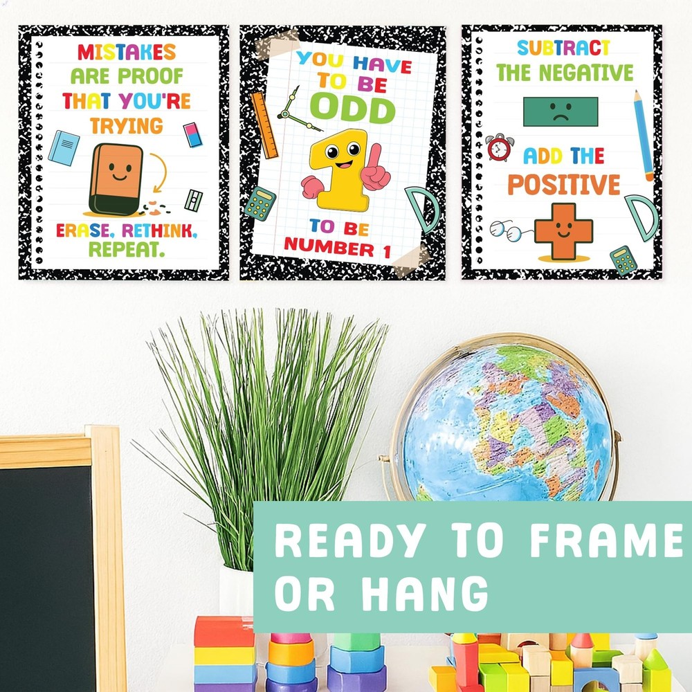 KATINAT 6pcs Math Posters for Middle School, Elementary and High School, Math...