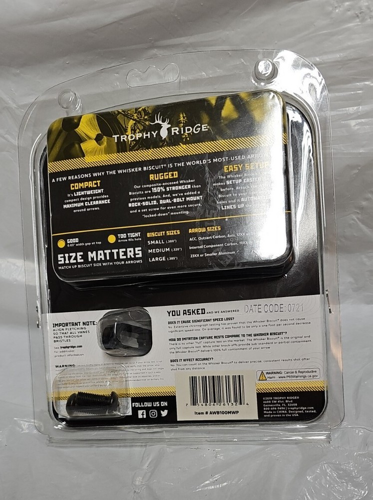 Trophy Ridge Whisker Biscuit Quick Shot Medium NEW