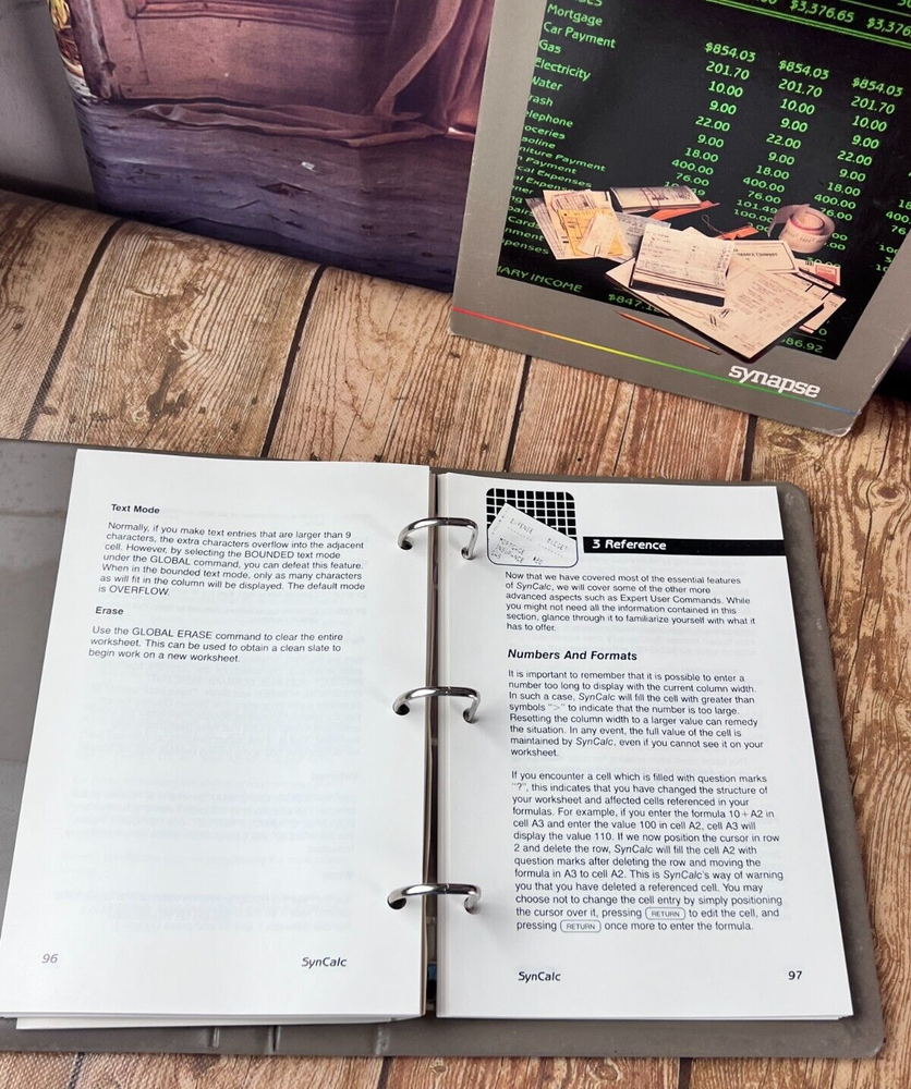 Vintage SYNAPSE SynCalc Advanced Electronic Spreadsheet Software for ATARI