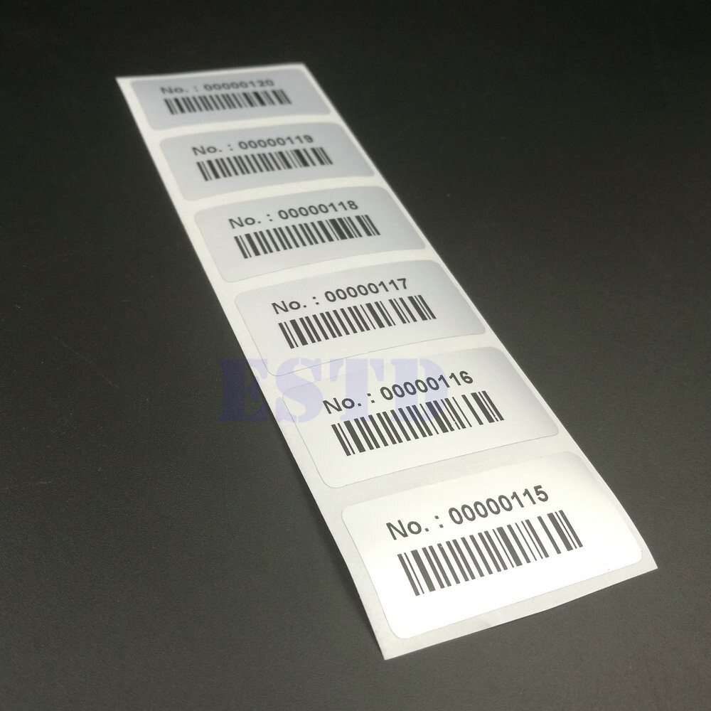 Consecutive Sequential Numbering Labels Serial Numbers With Barcode 40mm x 20mm