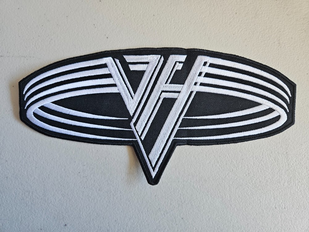 VAN HALEN, SEW ON WHITE EMBROIDERED LARGE BACK PATCH