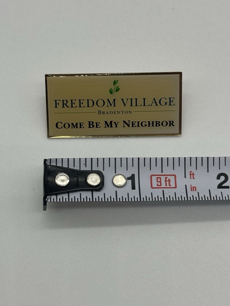 Bradenton Freedom Village Rectangular Lapel Pin Brooch