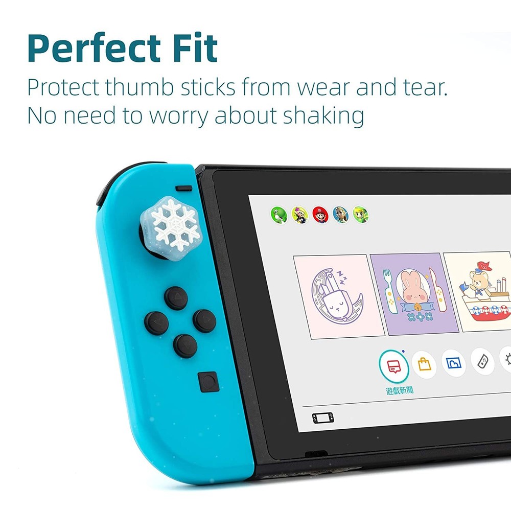 GeekShare Transparent Snow Thumb Grip Cap Nintendo Switch & Lite & Switch Oled