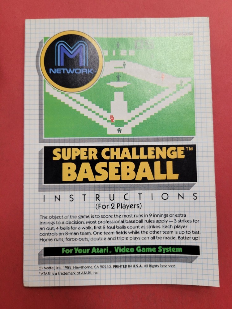 Super Challenge Baseball Manual