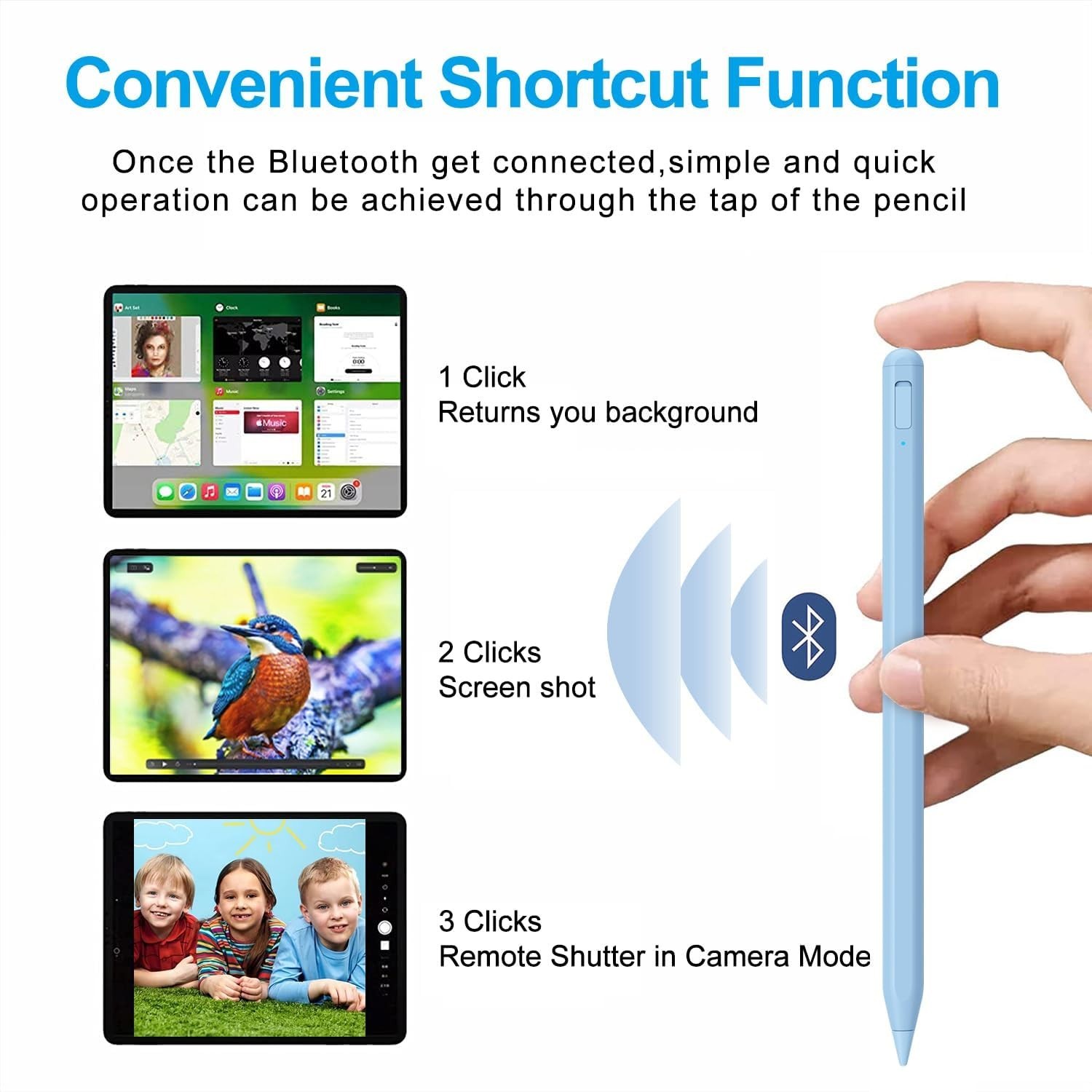 Stylus Pen for iPad 2018-2025 with Palm Rejection, Apple Pencil for iPad