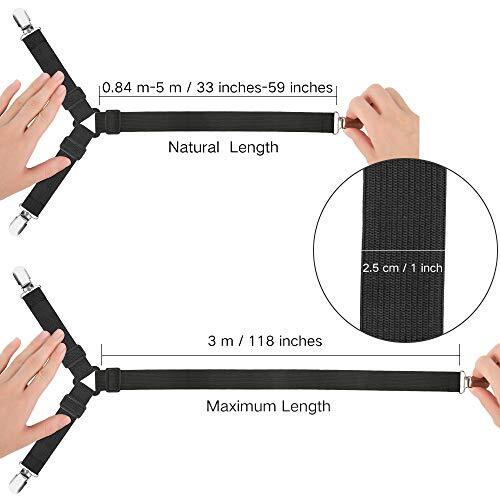 Bed Sheet Fasteners, Adjustable Triangle Elastic Suspenders Gripper Holder