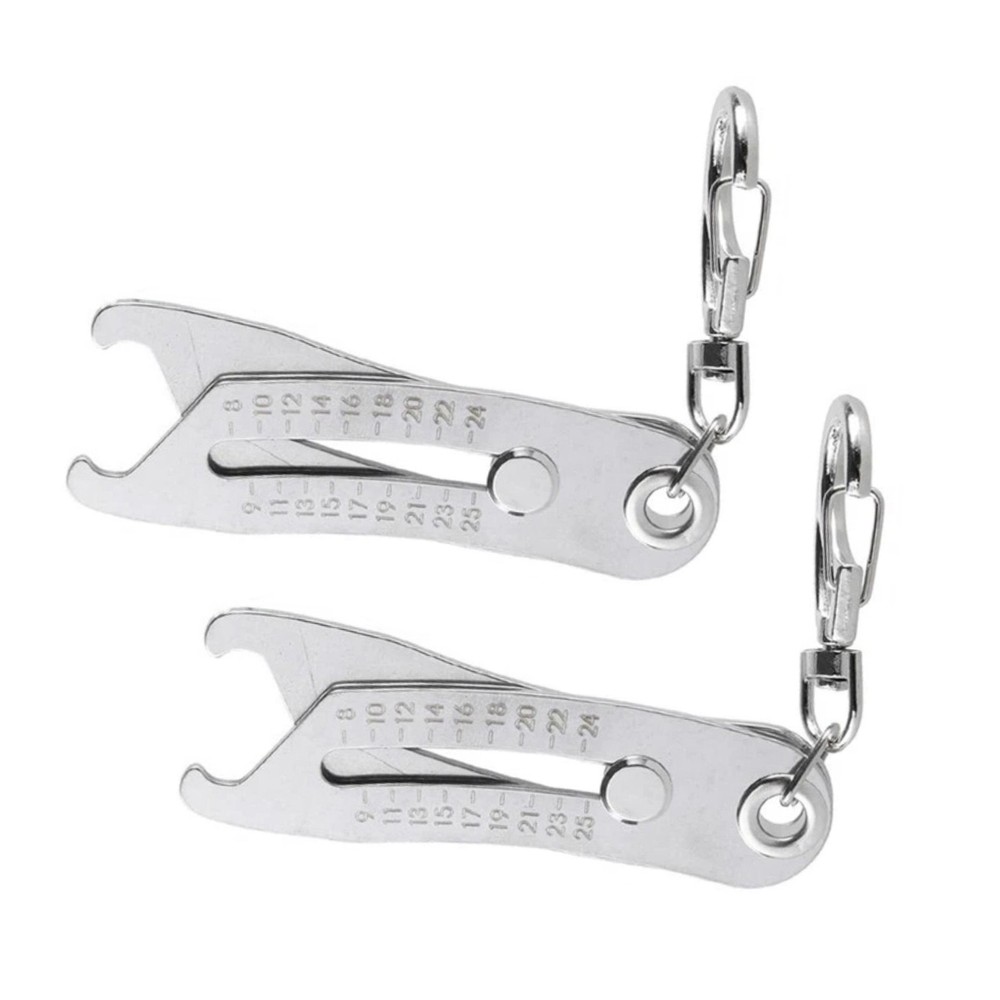 2PCS Portable Thread Gauge Set - Bolt Size Identifier with Keychain Accessory