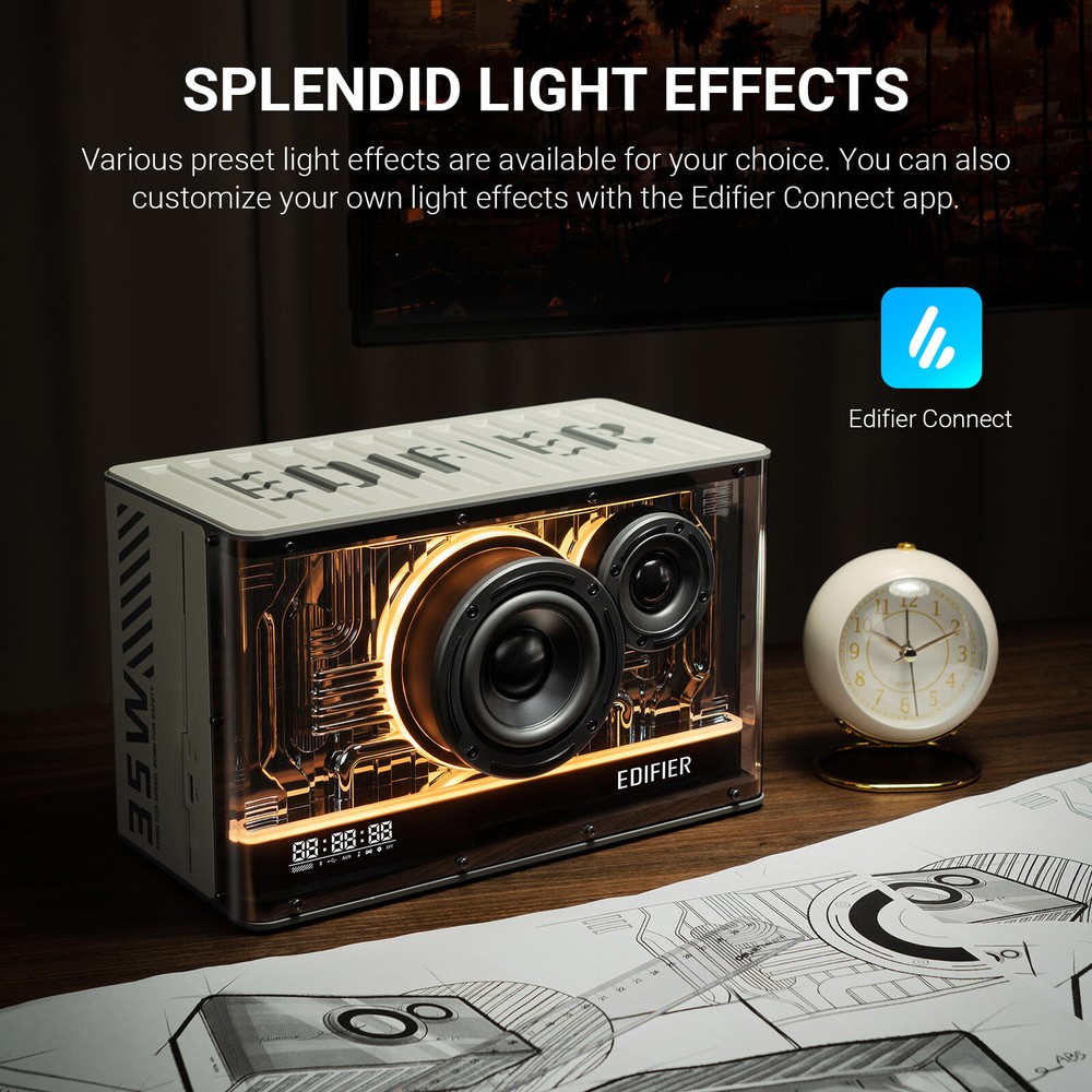 Edifier QD35 Tabletop Bluetooth Speaker GaN Fast Charging Splendid Light Effects