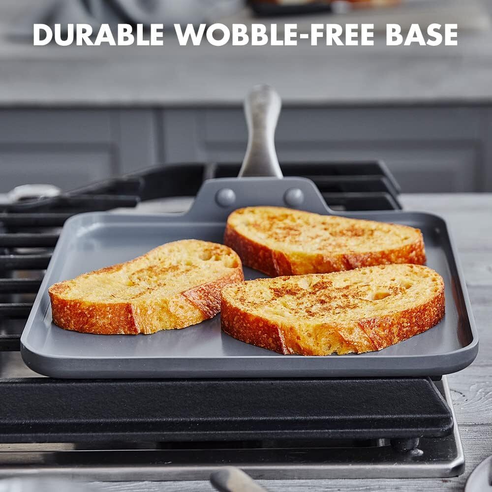 Lima Hard Anodized 11” Square Griddle Pan, Ceramic Nonstick, Gray