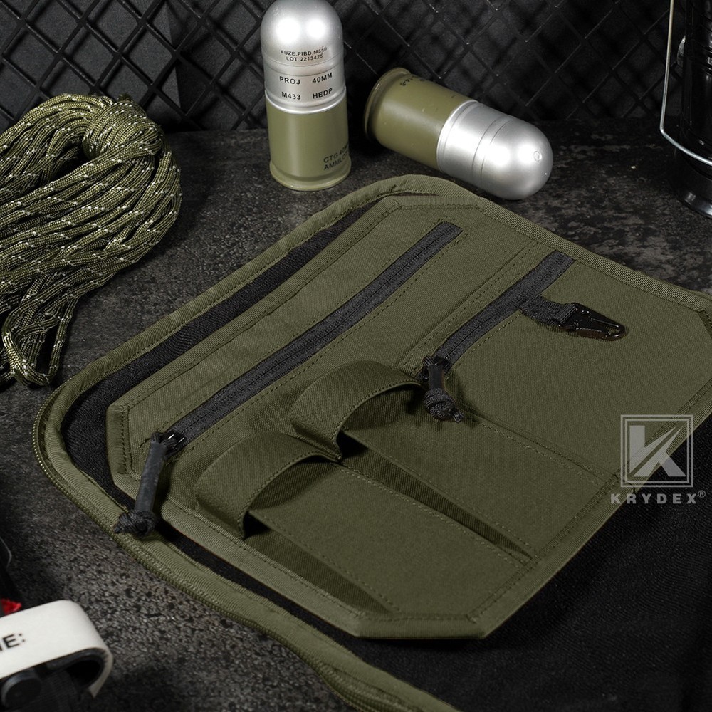 KRYDEX Tactical Organizer Panel Hook Backed Admin EDC Holder Lightweight Green