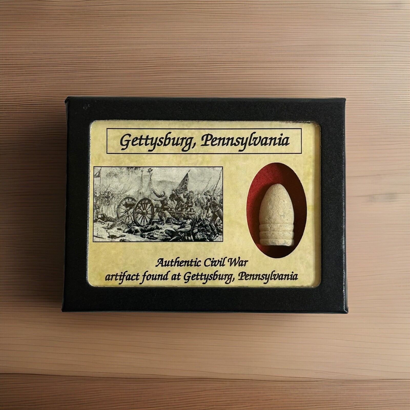 Civil War Bullet Relic from The Battle of Gettysburg with Display Case!