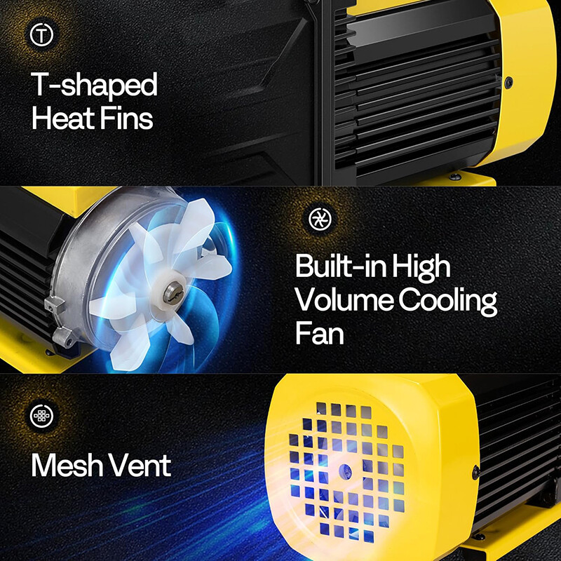 1/3HP 4.5CFM Air Vacuum Pump & 4 Way Manifold Gauge Set HVAC AC Refrigerant Kit