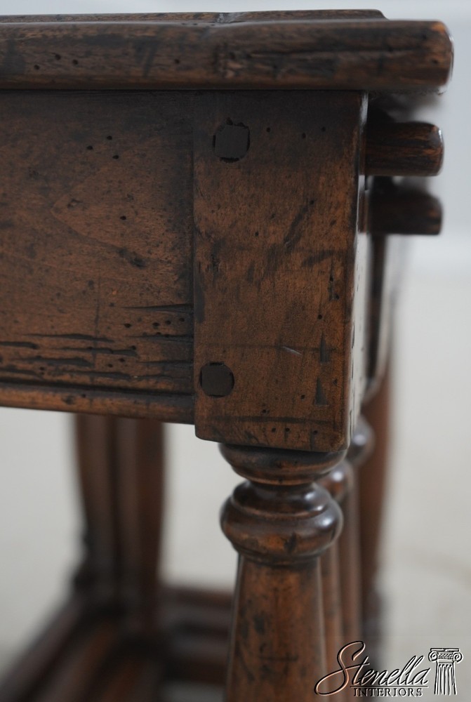 72043: GUY CHADDOCK Jacobean Distressed Oak Nesting Tables