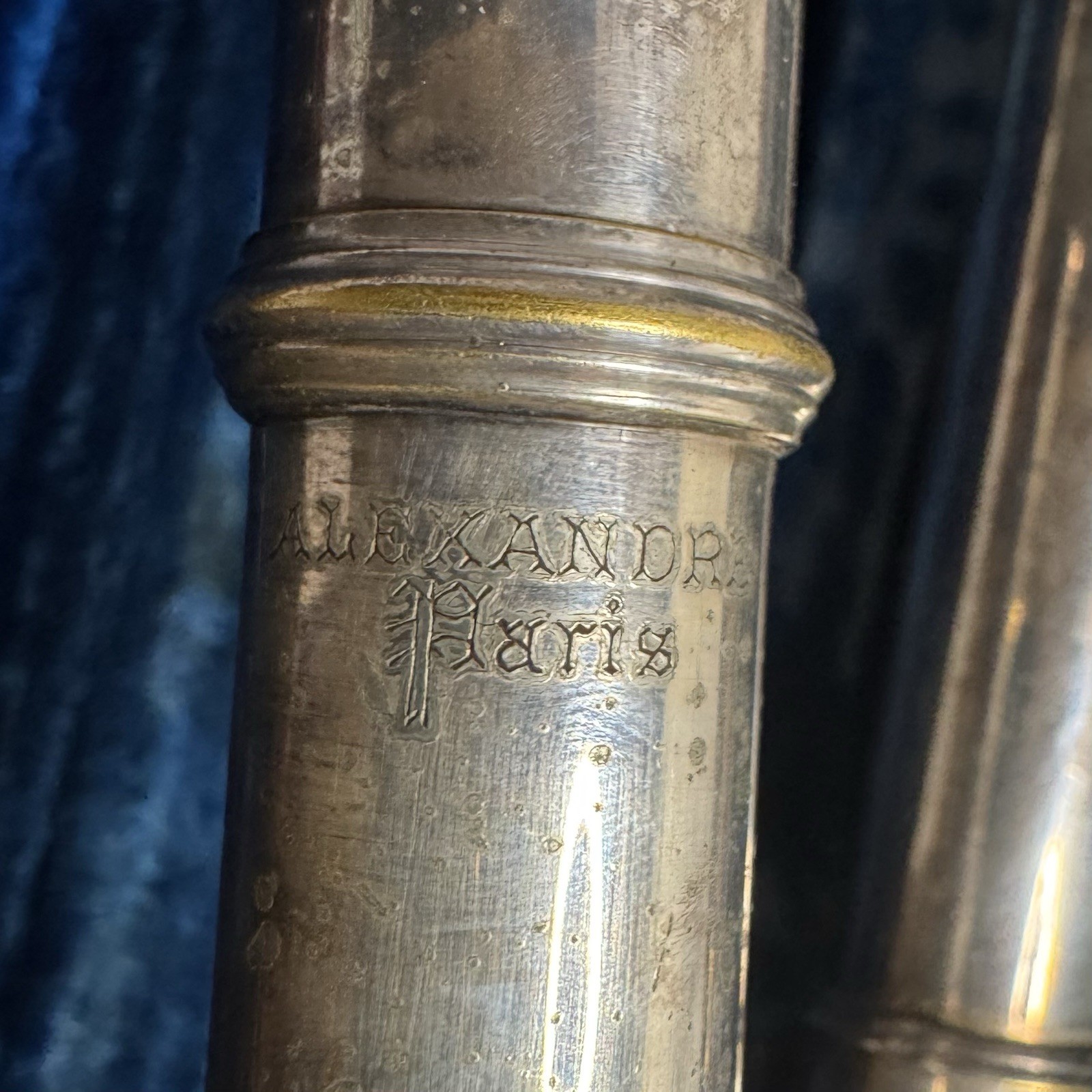 Vintage Alexandre Paris Flute With Case Italy Silver Plated 1713 W/Cleaning Rod